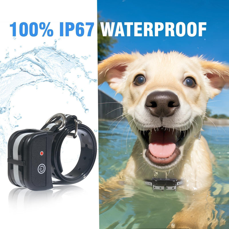 Plkm Dog Wireless Fence Indoor Outdoor Electric Fence Dog Training Collar Pet Intelligent 3 in 1 System, AI Technology Out-of-Range Reminder, Adjustable Range Shock Strength, Rechargeable Waterproof Black