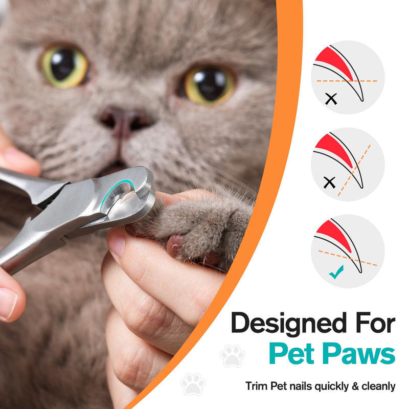 FERYES Heavy Duty Stainless Steel Pet Nail Clippers - Precision and Comfort for Dogs and Cats - PawsPlanet Australia