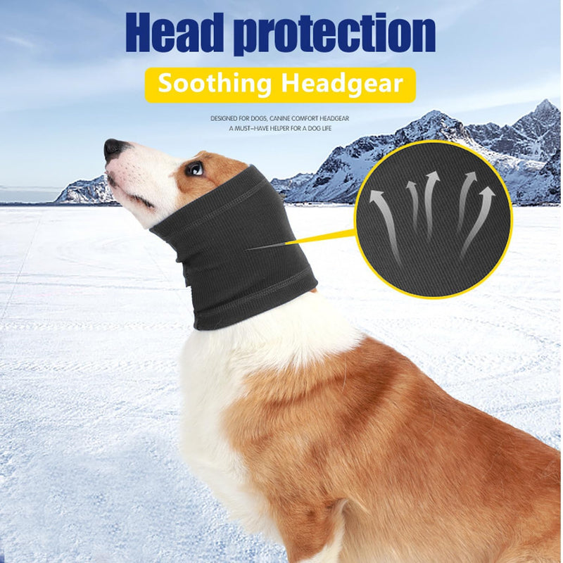 Dog Snood Ears Protector Soft Pet, dogs ear cover ear defenders for dogs Snood for Dog Neck and Ears Warmer Pet, dog ear protectors from grass seeds for Soothing Thunder Dogs Earmuffs, grey M