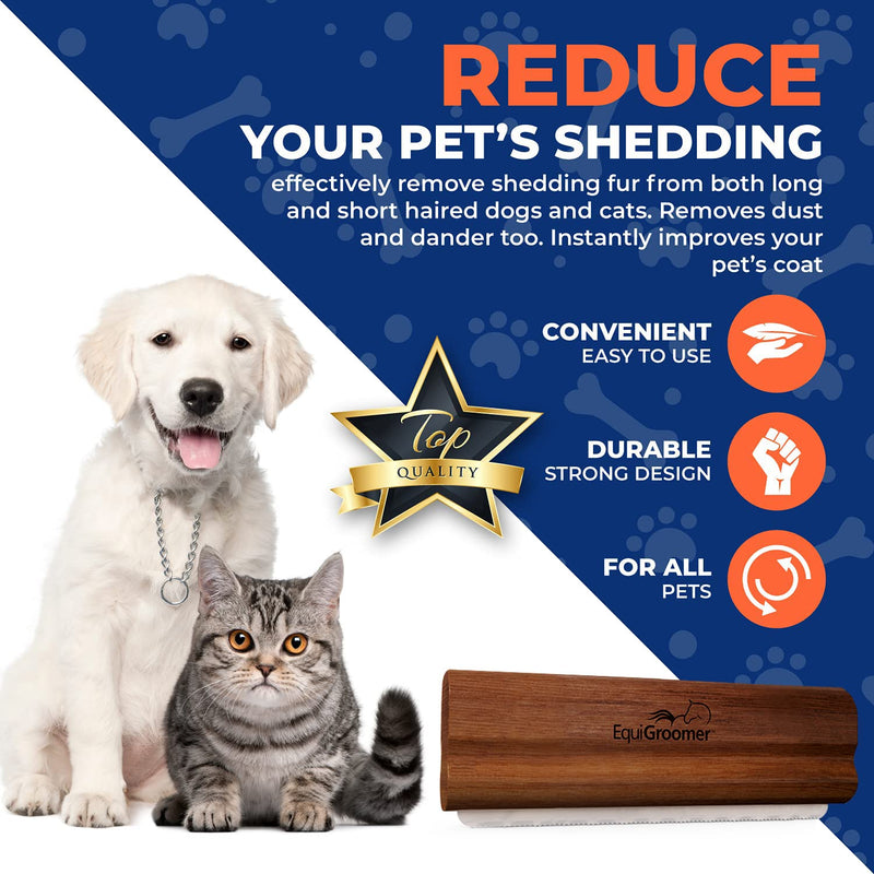 EasyGroomer Deshedding Brush for Dogs & Cats – Undercoat Grooming Tool for Short & Long Hair, Removes Loose Fur & Dirt, Reduces Shedding for Small & Large Pets, Mahogany 5 Inch - PawsPlanet Australia
