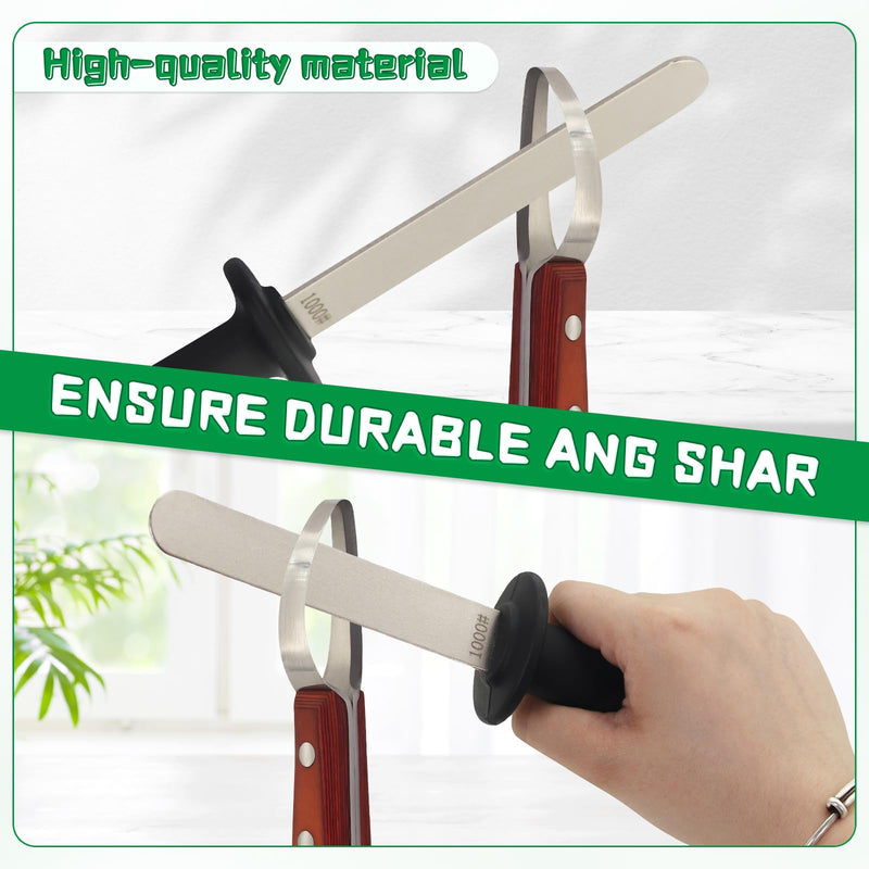Hoof Knife with Sharpener Double-Ended Farrier Hoof Trimmer with Wooden Handle for Horses, Cows & Farm Livestock