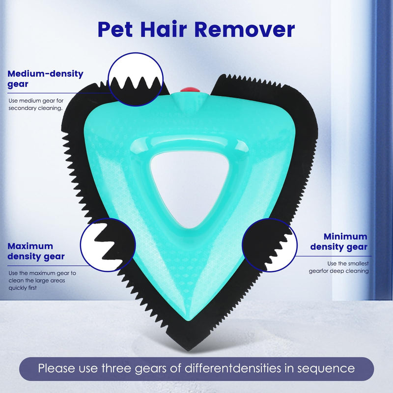 Mini Pet Hair Remover, Cleaning Brush for Car Detailing, Auto Interior, Furniture, Sofas and Carpets, Handheld Triangle Carpet Dog Hair Remover - Reusable Plush and Fur Cleaning Supplies Green - PawsPlanet Australia