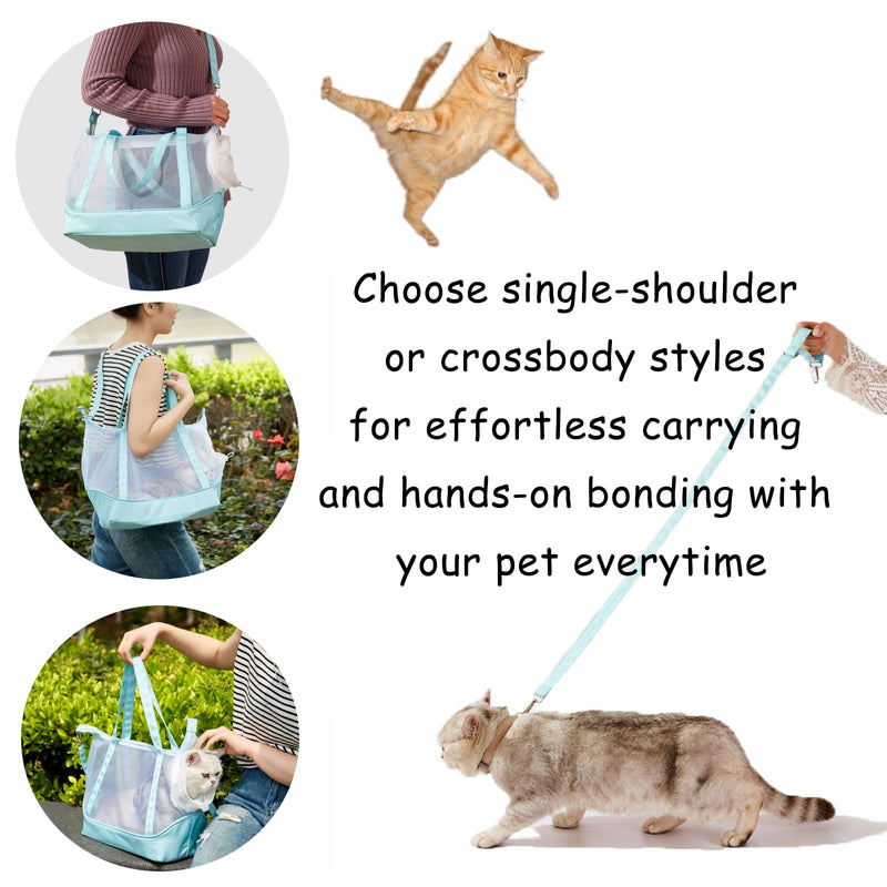 Pet Sling Carrier for 3-8 lbs Small Dogs & Cats,Outdoor Shoulder Bag with Adjustable Straps,Puppy Sling,Light Cat Pouch for Travel & Walking (Mint Green) Mint Green - PawsPlanet Australia