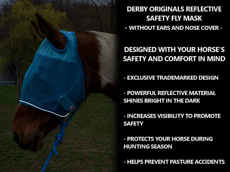 Derby Originals Reflective Mesh Fly Mask with 1 Year Warranty No Ears or Nose Cover Grey Medium (Cob/Arab)