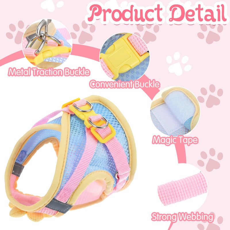 Cat Harness and Leash Set for Walking Escape Proof Adjustable Kitten Harness Breathable Mesh with Reflective Strips Lightweight Pet Vest for Cat Puppy Bunny Walking and Traveling - PawsPlanet Australia