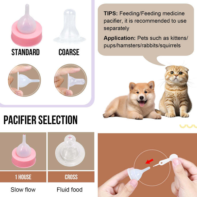 Puppy Kitten Nursing Bottle 3.4oz - Small Animal Feeding Kit with Nipples | Hand Feeding Supplies for Puppies, Kittens, Rabbits, Ferrets & Newborn Pets 1 Count (Pack of 4) Transparent - PawsPlanet Australia