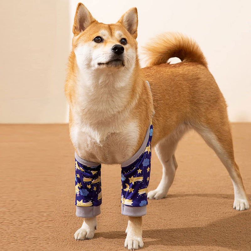 Dog Surgery Recovery Sleeve for Front Legs, Pet Prevent Licking Wound Elbow Brace Protector Dogs Hip Joint Protector Recovery Sleeves(Blue,XXL) XXL: recommended for 79-93lb Blue