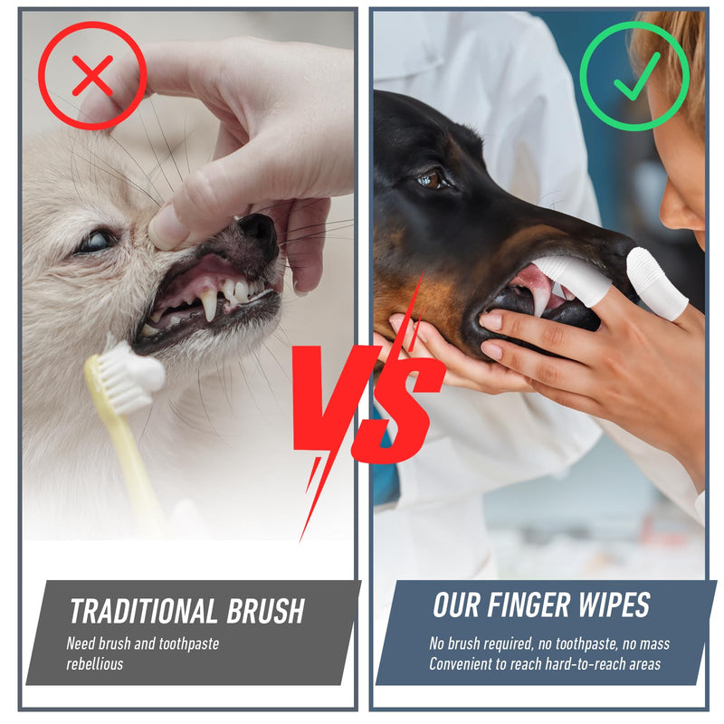 200Pcs Dog Toothbrush, Soft Fabric Dog Finger Toothbrush, Tooth Brushing Kit for Dogs & Cats, Washable Pet Tooth Brushing Set, Finger Brush for Dogs Teeth Cleaning& Dental Care - PawsPlanet Australia