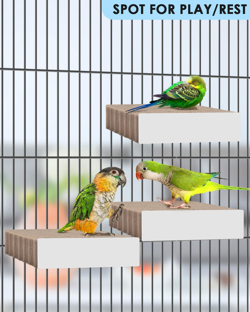 KATUMO Parrot Toys, 7 Inch Conure Shredder Foraging Toys Bird Perch Stand Cardboard Cockatiel Chew Toys for Parakeet Canary Conure Mynah Small Parrots M - PawsPlanet Australia