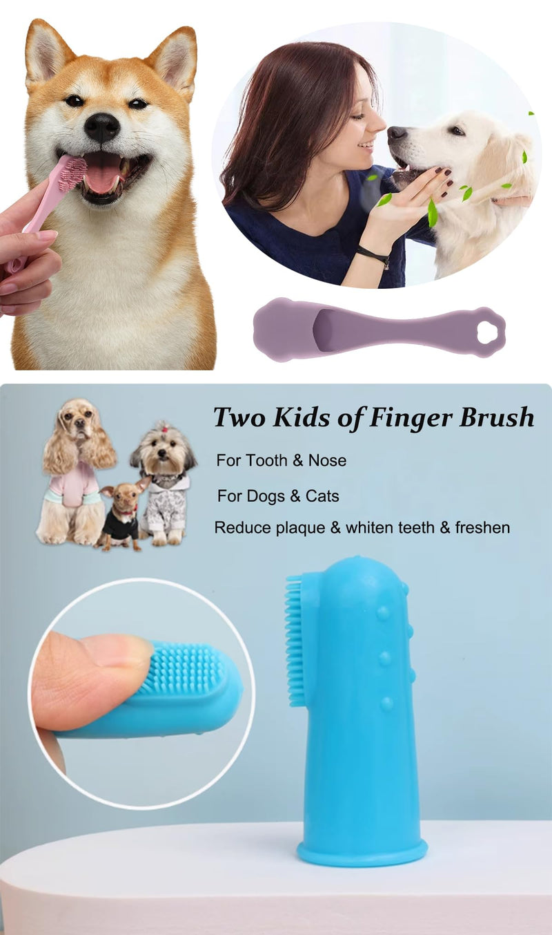 Dog Grooming Gloves and Brush Set - Dog Washing Gloves | Self-Cleaning Slicker Brush| Dog Bath Brush| Grooming kits for Nose and Teeth (7 pcs) - PawsPlanet Australia