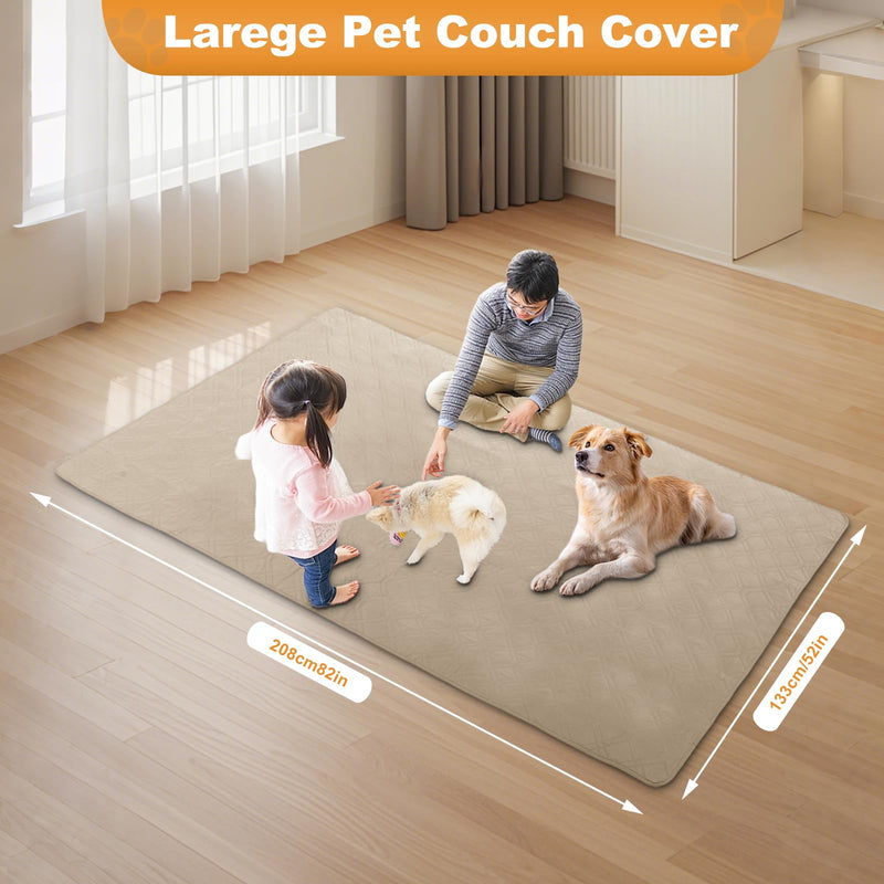 Pet Couch Cover, Waterproof Anti-slip Couch Covers for Dogs, Leak-proof Couchs Protector for Dogs, Double-sided Available Furniture Covers for Pets Dogs Cat Home Travel Car Picnic Use (Khaki, 52x82in) Khaki - PawsPlanet Australia