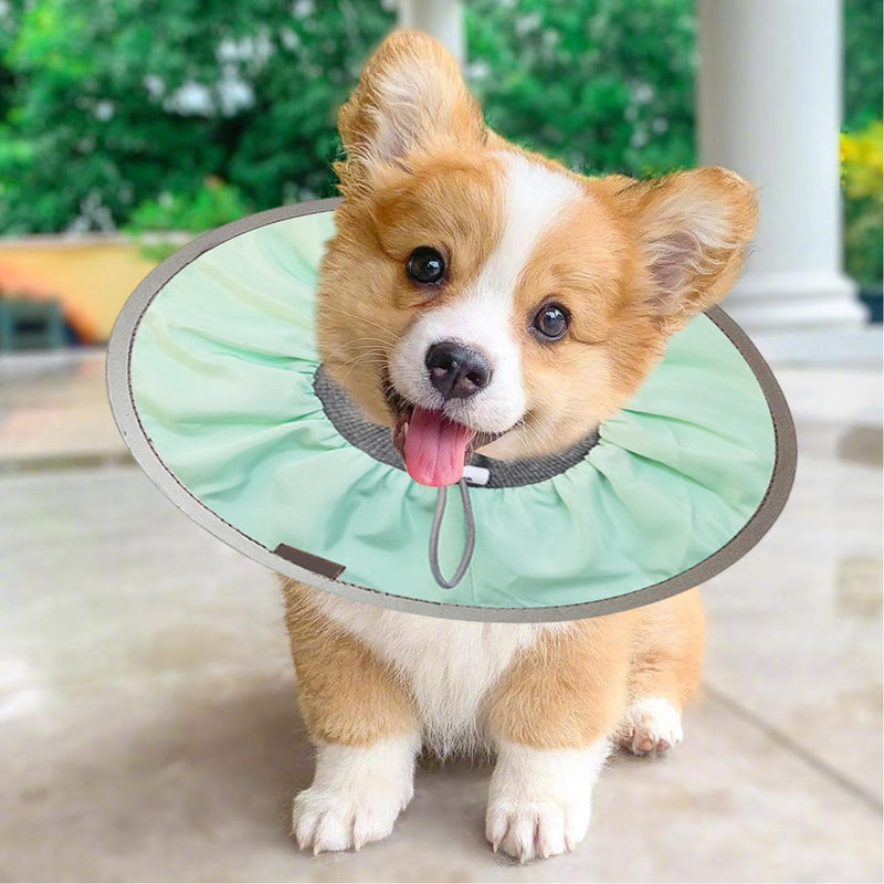 Soft Cat/Dog Recovery Collar - Adjustable Recovery Collar for Cats - Protective Collar for Dogs, Kittens and Puppies for Wound Care Light Green M