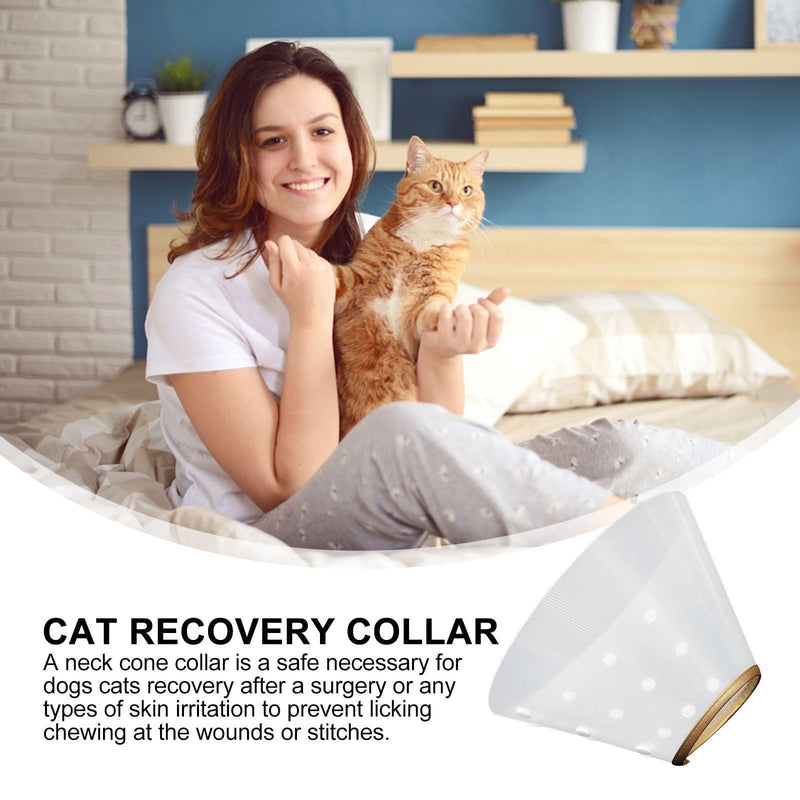 Adjustable plastic kitten cone for wound healing in kittens and cats; protective collar for pets after skin irritations