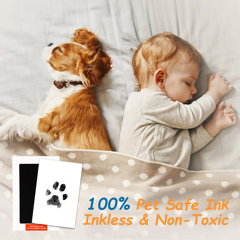 Inkless Paw Print Kit,Dog Paw Print Kit,Dog Nose Print Kit,Clean Touch Ink Pads and Imprint Cards,Pet Paw Print Impression Kit for Dogs Cats Footprint Keepsake Small-Medium 4 Pack Black - PawsPlanet Australia