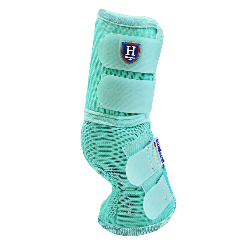 Harrison Howard Horse Fly Boots Perfect Contoured Fit Leg Guards Dense Mesh Boots with Ventilated Comfort Reliable Protection from Summer Elements Set of 4 Mint L Horse Large (Pack of 4)