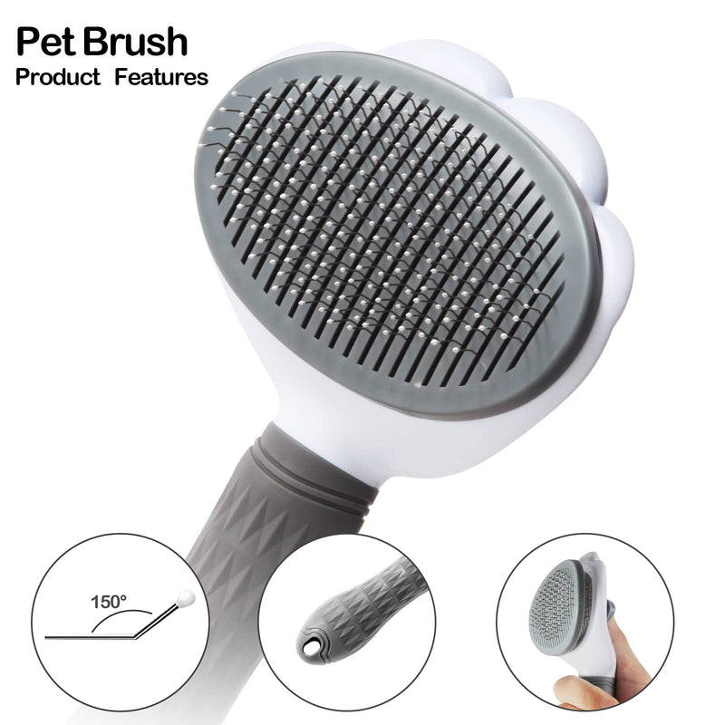Cat Brush for Grooming, Pet Self Cleaning Slicker Brush with Cat Hair Comb (PINK PLUS) PINK PLUS - PawsPlanet Australia