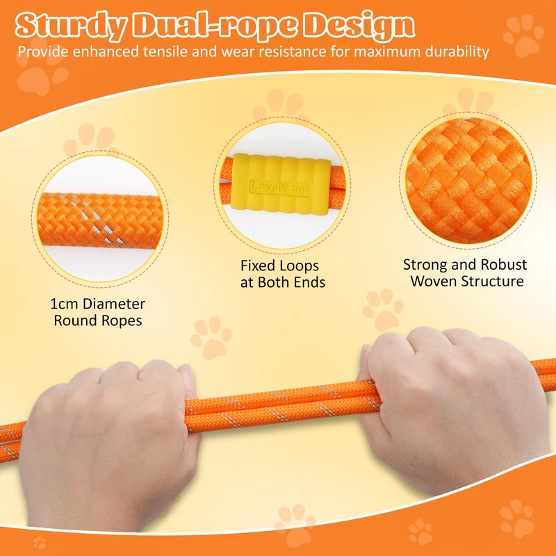 Pawaboo Dog Seatbelt for Car, Dog Car Harness Leash with Dual Round Ropes Enhance Strength, Pet Vehicle Safety Belt Leash with 360-degree Swivel Metal Buckle, Reflective Dogs Restraint Tether, Orange - PawsPlanet Australia