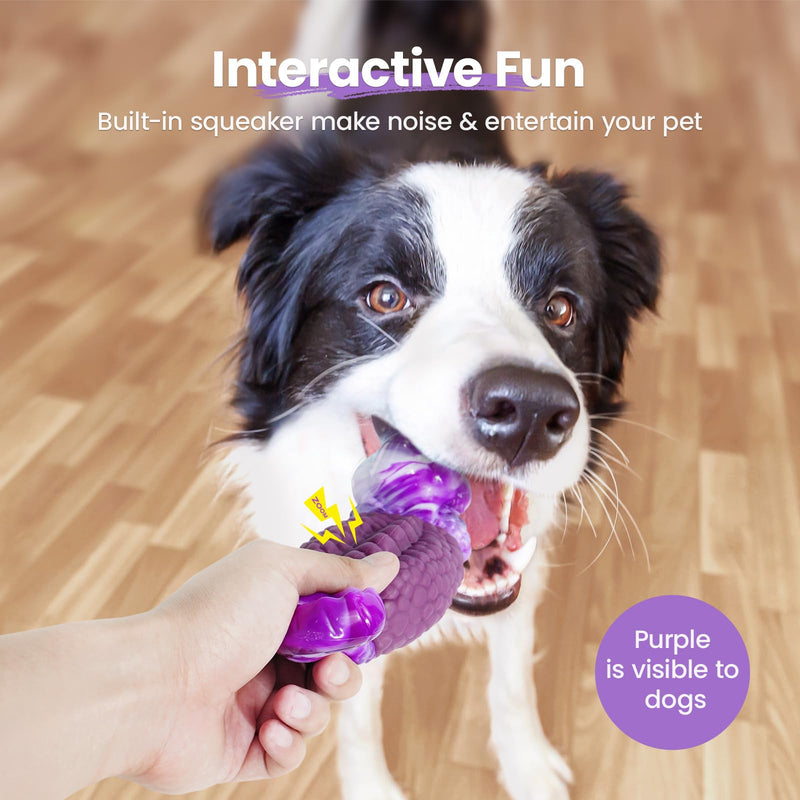HGB Squeaky Dog Toys for Aggressive Chewers, Tough Indestructible Dog Chew Toy for Large Medium Dogs, Interactive Dog Toys to Keep Them Busy, Dog Toys for Boredom & Enrichment, Bacon Flavor - PawsPlanet Australia