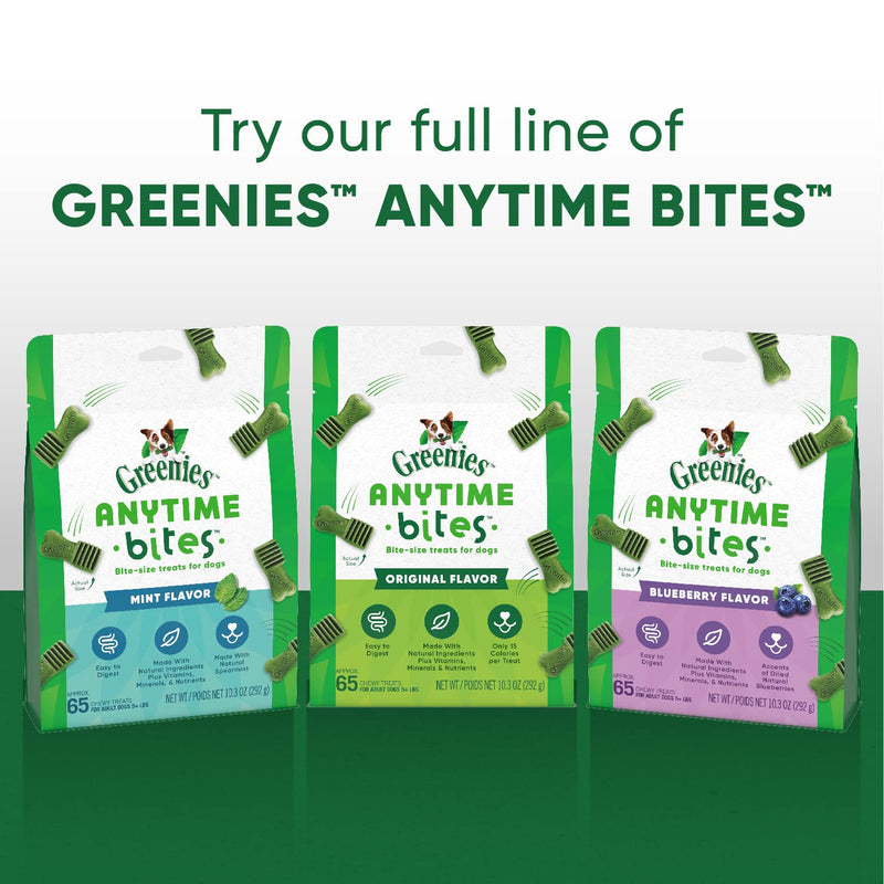 Greenies Anytime Bites Dog Treats, Blueberry Flavor, 10.3 oz. Bag 10.3 Ounce (Pack of 1) - PawsPlanet Australia