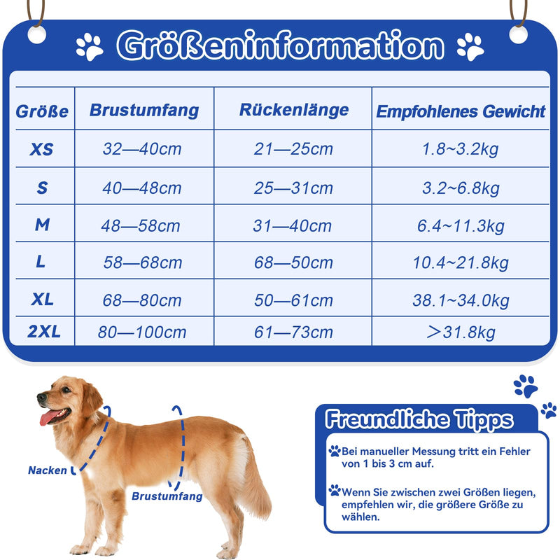 Grantop Dog Bodysuit After Op, Breathable Wound Protection Suit for Dogs, Dog Castration Body, Recovery Suit with Fastening, Alternative to Dog Cones L gray