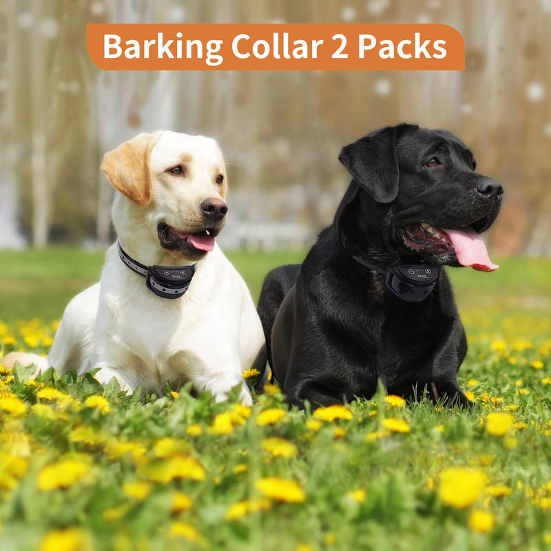PetJoy Bark Collar for Dogs, Anti Barking Shock Collar, No Bark Collars for Small Medium Large Dogs, with Beep & Shock (from 3rd to 7th Activation) - 2 Pack - PawsPlanet Australia