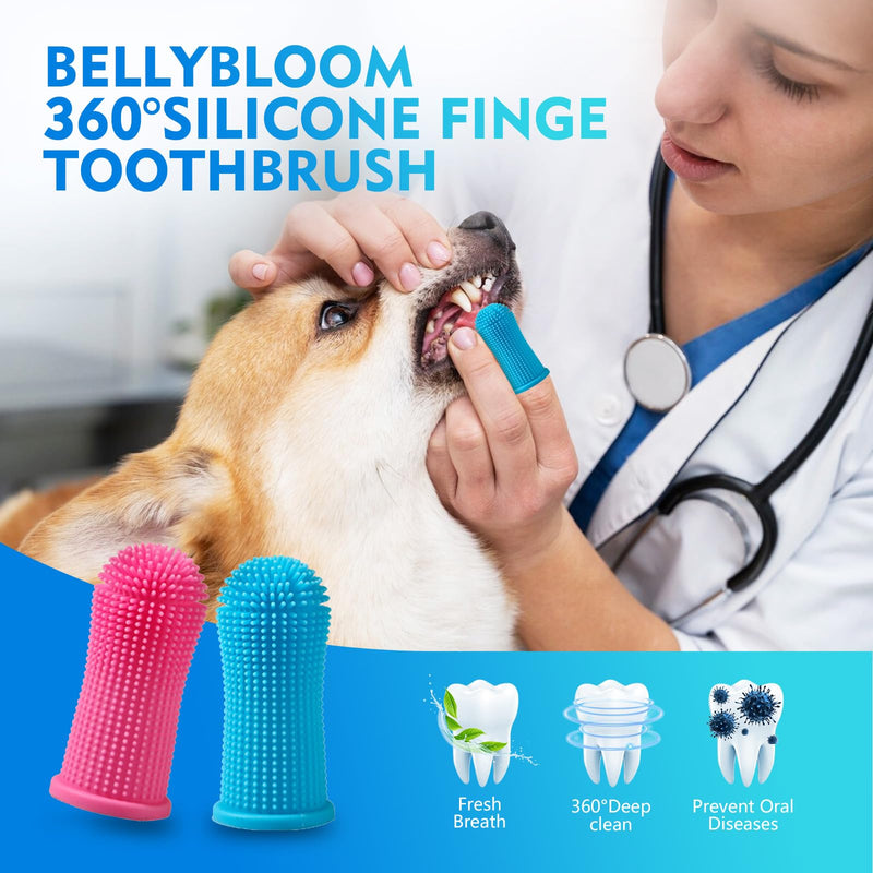 12 Pack Food Grade Silicone Finger Pet Toothbrushes Kit for Dogs Cats Dental Care Teeth Cleaning 360° Dog Finger Toothbrush
