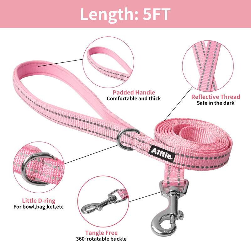 AIITLE Dog Harness with Leash Set - All Weather Breathable Mesh, Reflective Stripes, Adjustable Escape Proof Pet Outdoor Harnesses for Medium Dogs Pink M M(Chest: 16 - 18") - PawsPlanet Australia