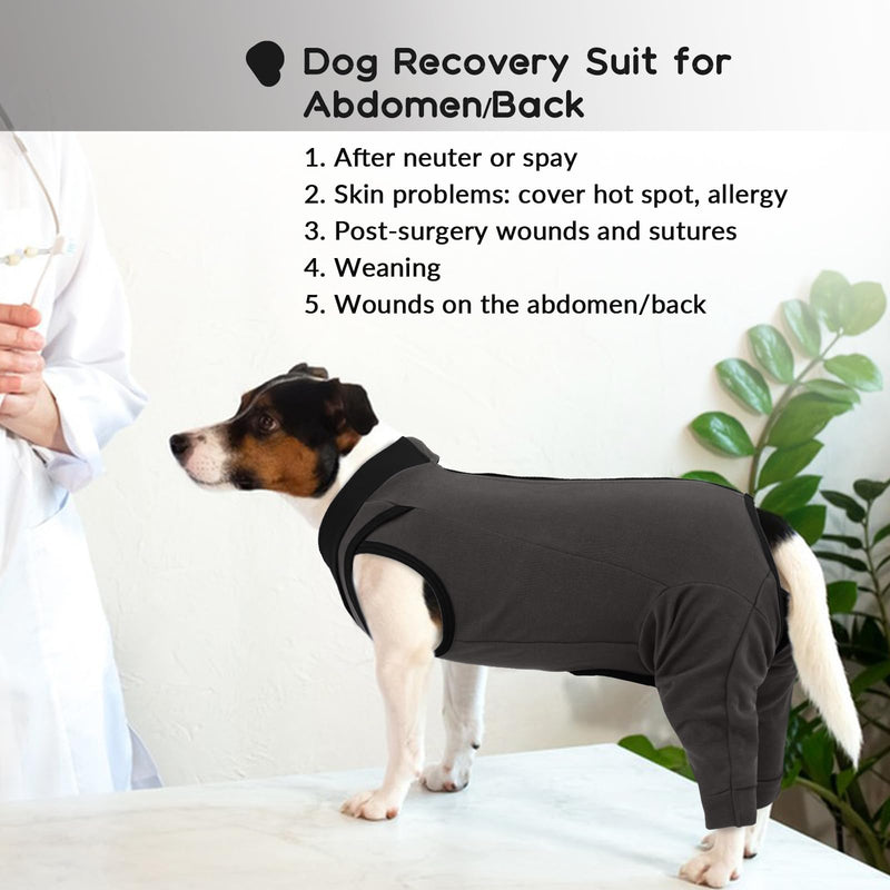 PUMYPOREITY Dog Surgery Recovery Suit with Legs, Dog Castration Recovery Suit Male Anti Licking Protection Sleeve Prevent Licking Stitches(Grey, 3XL) Grey