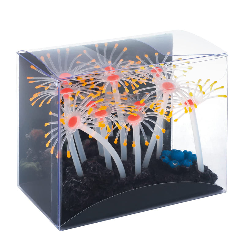 Uniclife Glowing Effect Artificial Coral Plant for Fish Tank, Decorative Aquarium Ornament, Orange Sunflower - PawsPlanet Australia