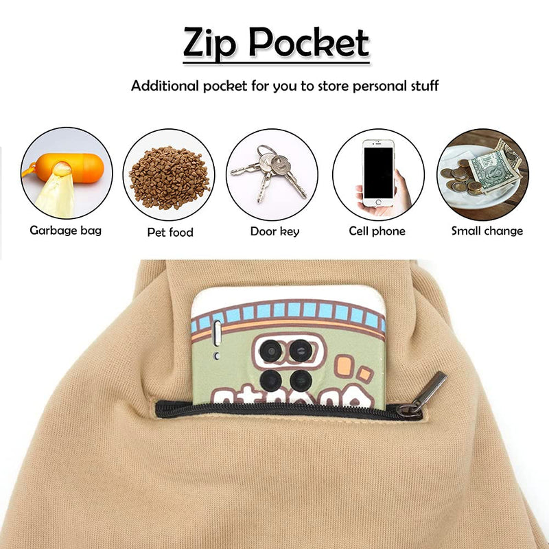 NATUYA Small Dog Carrier Sling Cat Sling,Adjustable Strap Hand Free Pet Puppy for Outdoor Traveling Subway (Apricot) Apricot - PawsPlanet Australia