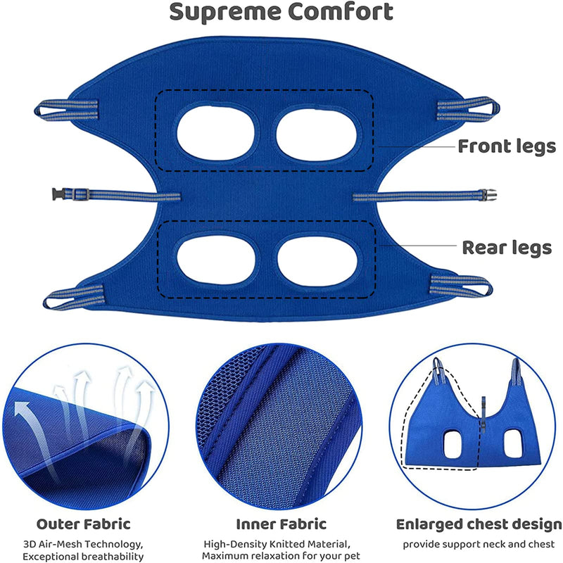 FEEGO Pet Grooming Hammock for Small Dogs & Cats, Dog Grooming Hammock, Pet Grooming Sling, Dog Grooming Harness, Pet Nail Clip Bag for Grooming, Cat Grooming Sling for Trimming Nail and Ear/Eye Care XXS (4-6) inch Blue - PawsPlanet Australia