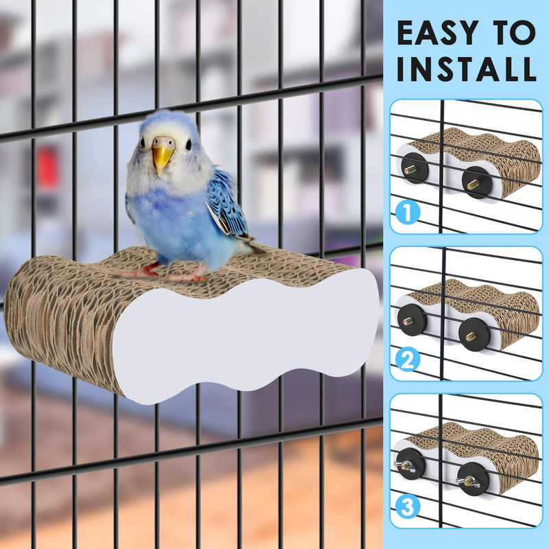 KATUMO Bird Perch Conure Cage Stand Parakeet Shredder Foraging Toys Cockatiel Platform for Small Parrots Conure Cockatiel Lovebird Parrotlet Finch Cloud - PawsPlanet Australia