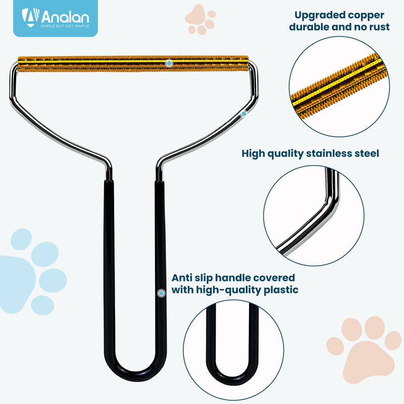 3 in 1 Analan Cat Brush Pet Hair Remover for Dog & Cat, Self-Cleaning Slicker Brush for Pet Grooming, Perfect Pet Hair Removal Tool for Furniture Carpets Couches and Bedding (Sky Blue) Sky Blue - PawsPlanet Australia