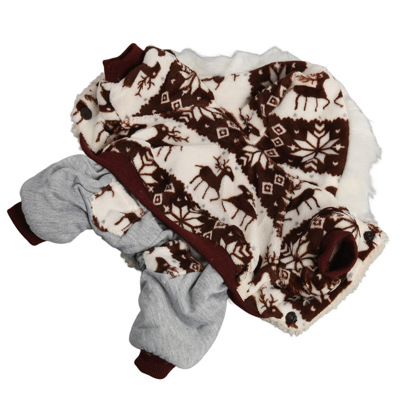 Christmas Dog Hooded Coat Thick Snowflake Elk Dog Winter Jacket for Small Medium Dogs (M)