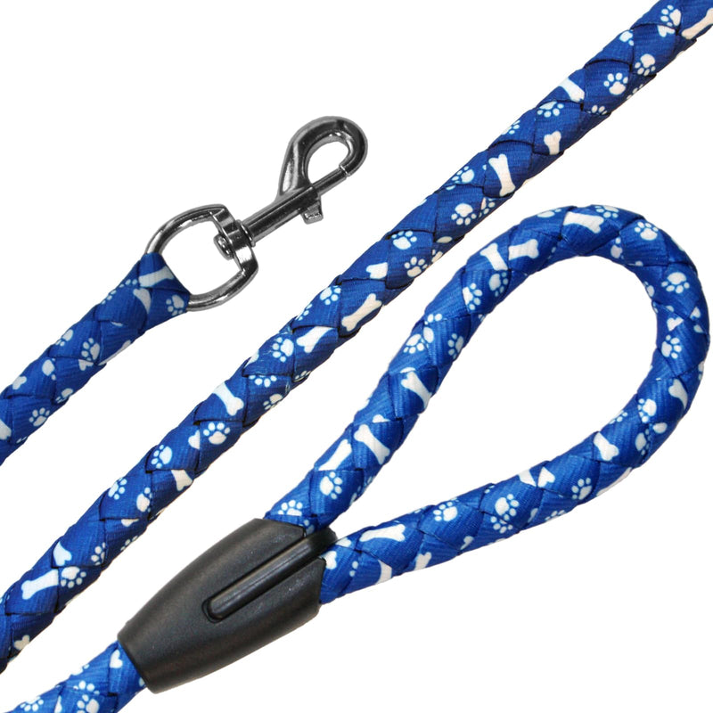 Durable Dog Leash for Small, Medium and Large Dogs - Heavy-Duty Nylon Leash for Comfort and Control - Perfect for Walking, Running, and Training (Blue, 4 Feet) Bone Blue - PawsPlanet Australia