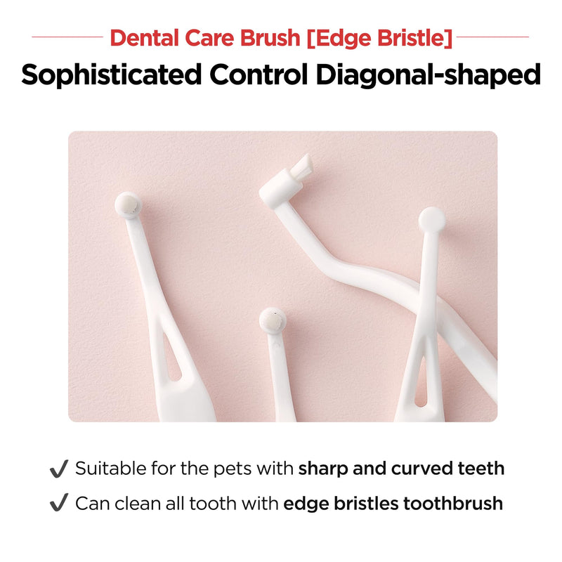 JAYU PET Edge Bristles Tooth Brushing Kit - Dental Gel 1ea + Dental Care Brush 1ea | Teeth Cleaning & Breath Freshener, Removing Plaque and Tartar, Pet Dental Hygiene, Easy Teeth Brushing