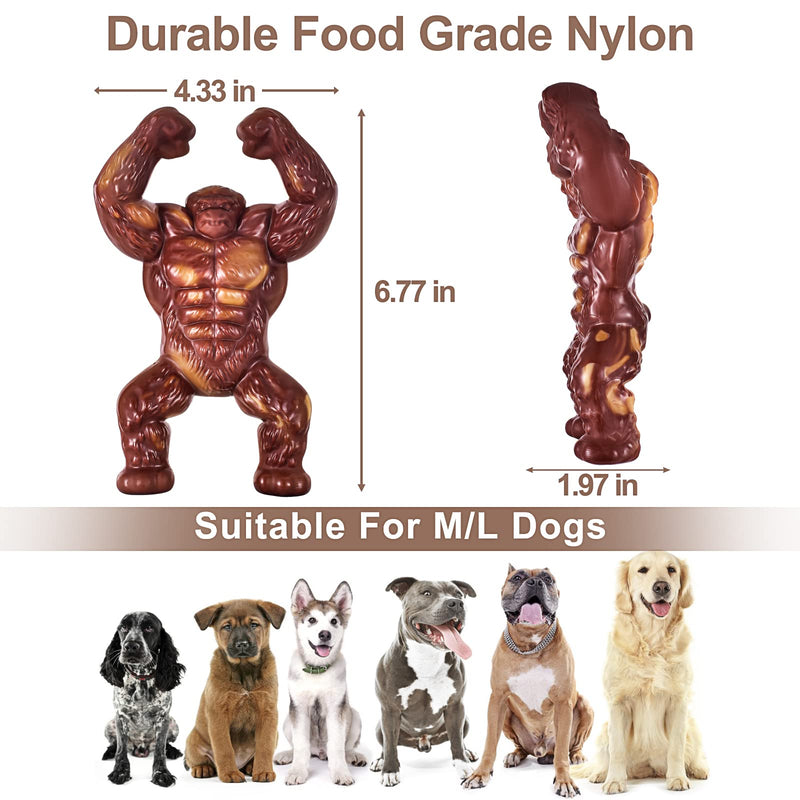 PETSTA Indestructible Dog Toys for Aggressive Chewers, Extreme Tough Dog Toys for Large Dogs, Real Beef Flavored, Dog Bone for Medium/Large Dogs Breed, Gifts for Dogs KING KONG - PawsPlanet Australia