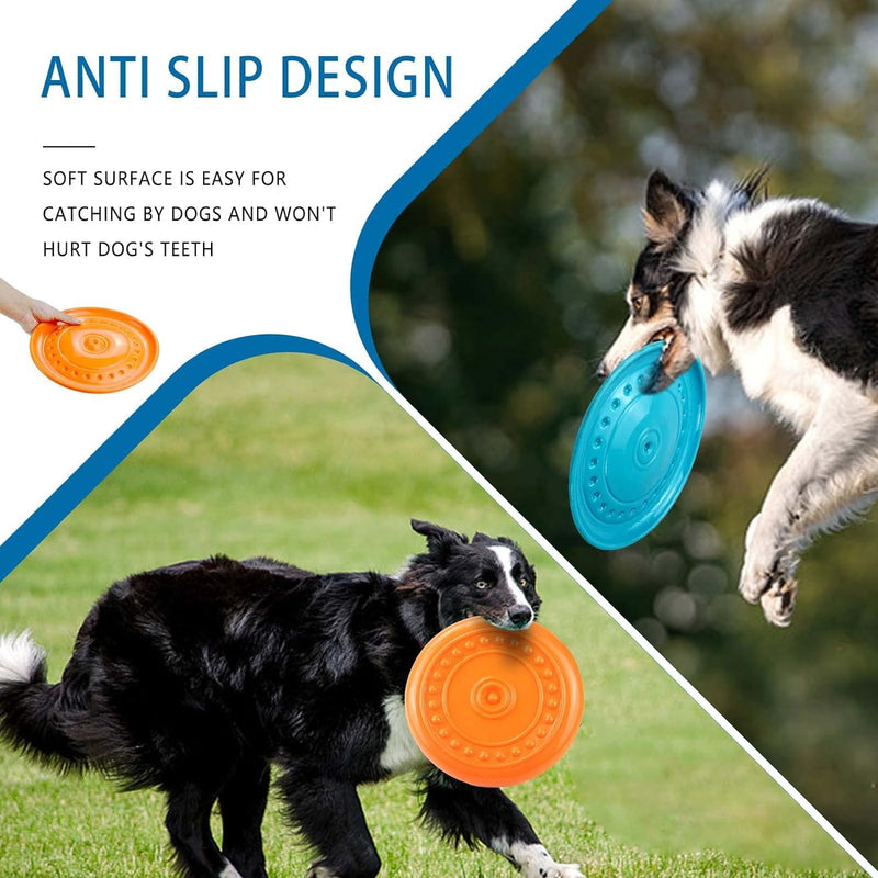Soft Dog Flying Disc Dog Toys for Aggressive Chewers Big Dogs Toys for Large Medium Small Dogs Puppy Toy Outdoor Soft Rubber Dog Toys for Aggressive Chewers Dog Chew Toy Pet Toys for Dog orange - PawsPlanet Australia