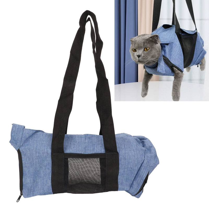 Cat Carrier Bag, Adjustable Cat Grooming Bag Portable Collapsible Cat Travel Bag for Shower Ear Cleaning Nail Trimming - PawsPlanet Australia