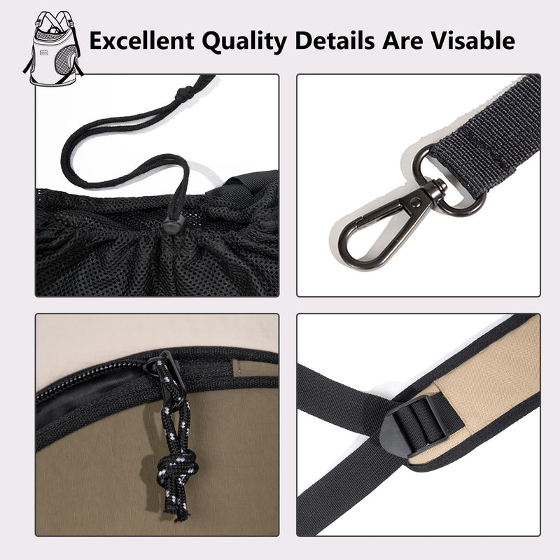 NATUYA Dog Front Carrier, Pet Carrier Front-Pack for Small Dog Puppy Cat, Travel Hiking Waterproof Lightweight Pet Bag, Padded Bottom Mat & Zip Pockets (Black) Black - PawsPlanet Australia