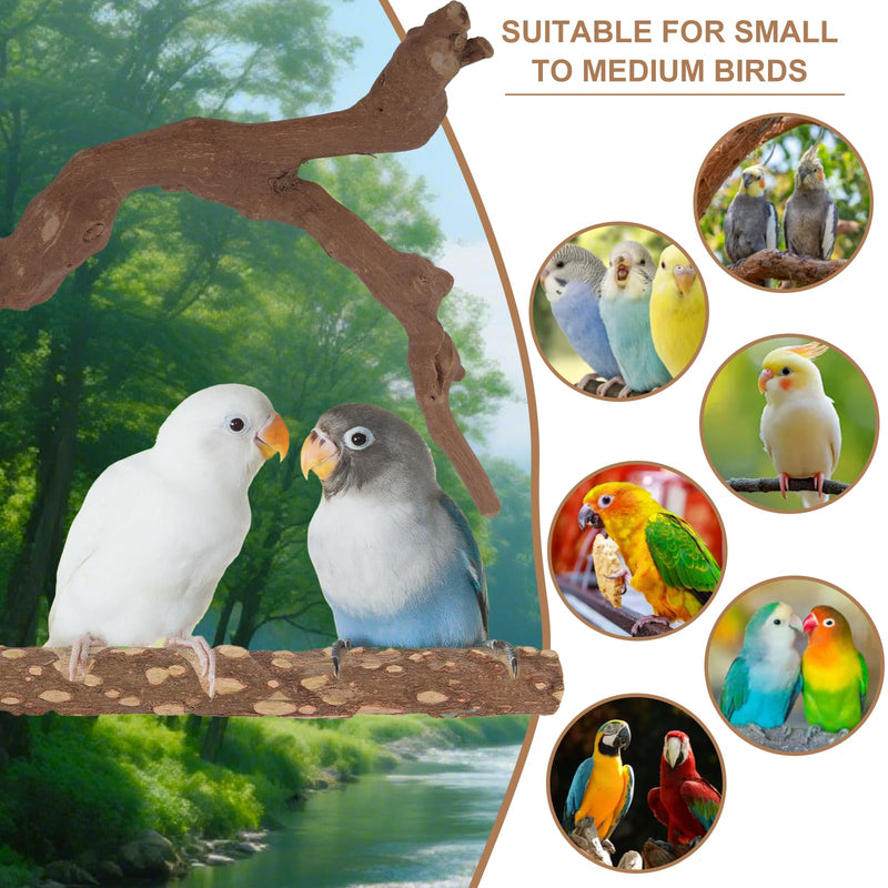 Parrot Perch Bird Perch Stand Set Natural Wild Wood Grape Sticks Paw Grinding Fork Parakeet Climbing Standing Branches Toys Cage Accessories for Conure,Cockatiels Lovebirds,Budgies Chewable 6PC - PawsPlanet Australia