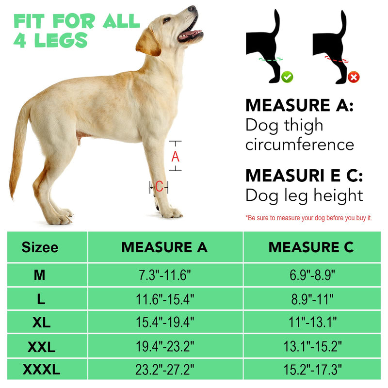 Oimmal Dog Knee Brace, Dog Leg Brace for ACL Support with Cruciate Ligament Injury, Knee Cap Dislocation, Joint Pain and Muscle Sore, Adjustable Dog ACL Brace with 10 Side Stabilizers, Pet Brace (M)
