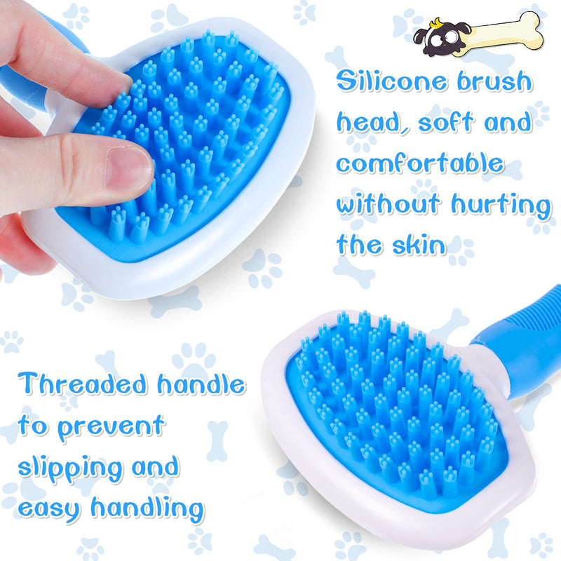 Kacctyen Silicone Dog Bath and Grooming Brush with Handle for Short and Long Hair Pet Deshedding and Massage - PawsPlanet Australia