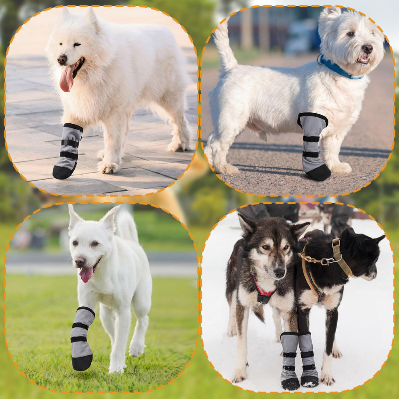 2 Pcs Dog Paw Wound Recovery Boots Non-Slip Dog Protector Boots for Injured Paw Breathable Soft Pet Shoes for Wound Care Outdoor Walking(L,Gray) L Gray - PawsPlanet Australia
