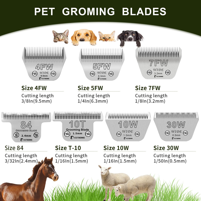 BESTBOMG Dog Grooming Replacement Blade Compatible with Andis/Wahl/Oster Dog Clippers (7FW) 7FW