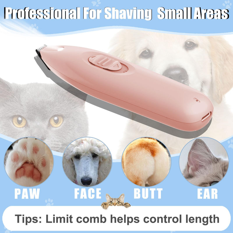 KIKETECH LED Dog Paw Trimmer - Cordless, Low Noise Dog Clippers for Grooming, Rechargeable Small Area Shaver for Dog Clippers Cats, SoftRed - PawsPlanet Australia