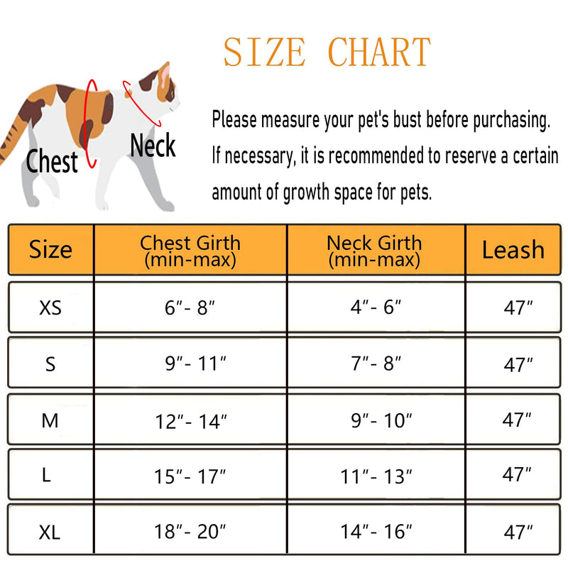 Cat Harnesses and Puppy Harness with Leashes Set, Escape Proof Cat Harness, Adjustable Reflective Soft Mesh Vest Fit Puppy Kitten Rabbit Ferrets's Outdoor Harness XS (Chest: 6" - 8") Grey