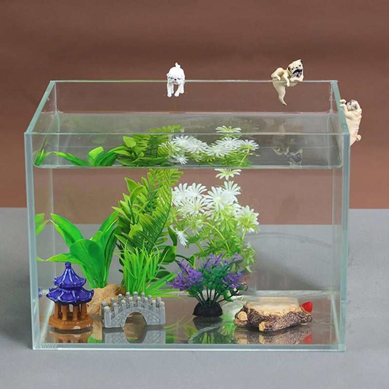 Fish Tank Decorations Resin Cute Climbing Pug Dog Statue Figurines Aquarium Decor Miniature Animal Toy Dollhouse Ornament Landscape Scenes Fish Tank Accessories C, Aquarium Décor Thematic Ornaments - PawsPlanet Australia