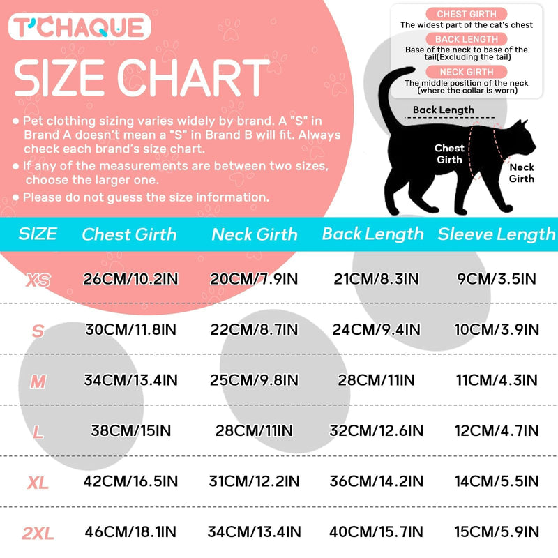 T'CHAQUE Sticky Hair Cat Onesie - Soft Long Sleeve Cat Pajamas, Anti-Shedding,Surgery Recovery Suit, Wound Protection & Preventing Licking, Kitten Sweaters for Male Female, Blue-M Medium DarkGray