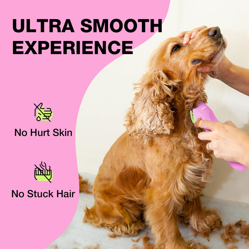 Dog Clippers for Grooming - Low Noise Electric Dog Trimmer Cordless Rechargeable Dog Hair Clippers, 3-Speed & LCD Dog Grooming Kit for Dogs Cats Pets (Pink) - PawsPlanet Australia
